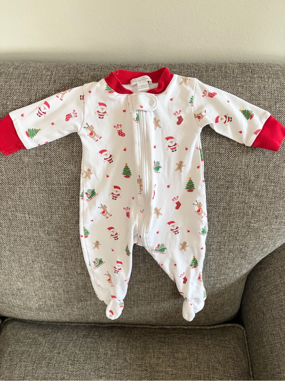Kissy kissy newborn Christmas sleeper footie